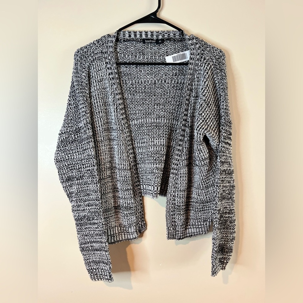 Boohoo Heather Gray Mid-Weight Cardigan